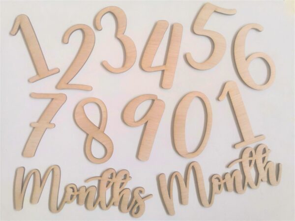 Baby Monthly Milestone Wood Laser Cutouts - Image 2