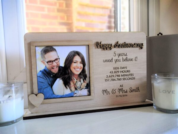 Personalised Wooden Photo Frame with Picture