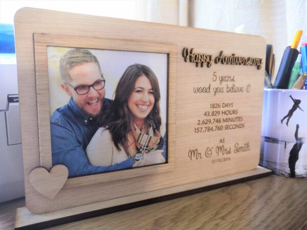 Personalised Wooden Photo Frame with Picture - Image 3