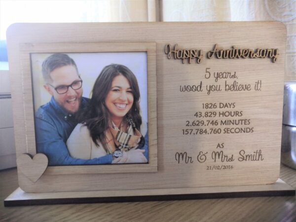 Personalised Wooden Photo Frame with Picture - Image 4