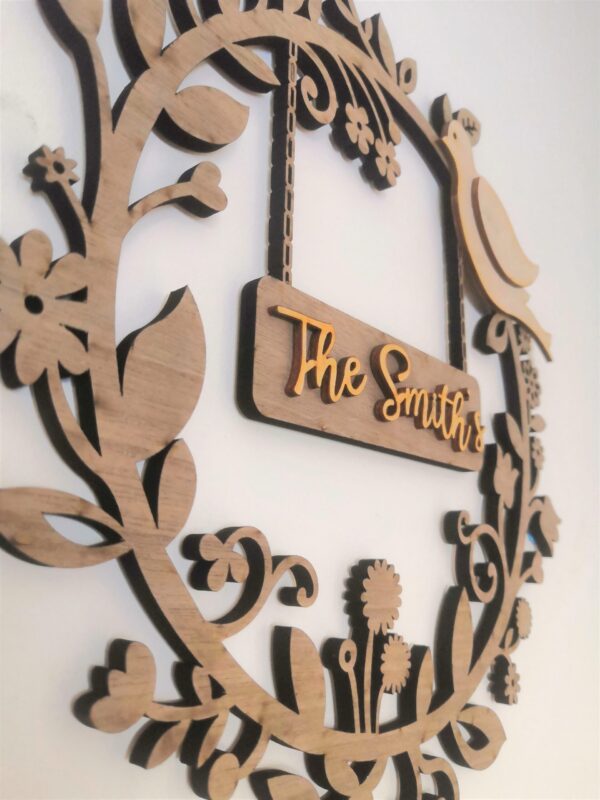 Personalised Family Wreath Welcome Wall Hanging - Home Decor - House Warming - Welcome Sign/Plaque - Image 4