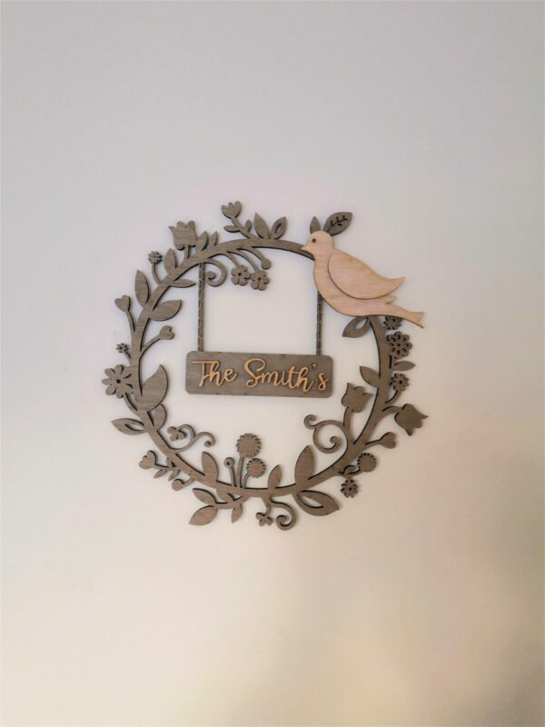 Personalised Family Wreath Welcome Wall Hanging - Home Decor - House Warming - Welcome Sign/Plaque - Image 5