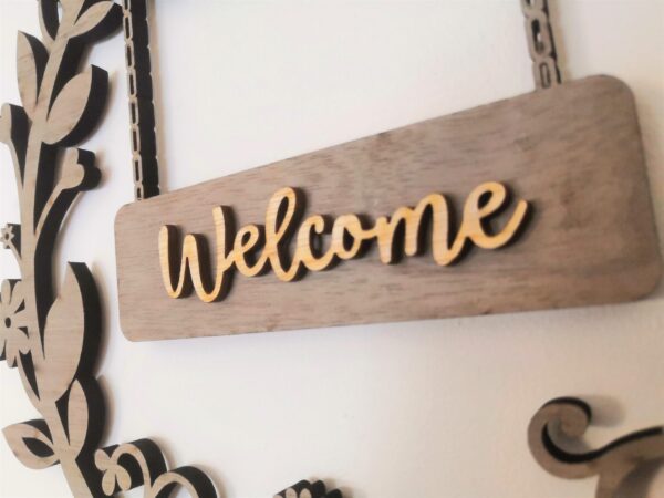 Personalised Family Wreath Welcome Wall Hanging - Home Decor - House Warming - Welcome Sign/Plaque - Image 2