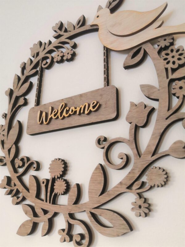 Personalised Family Wreath Welcome Wall Hanging - Home Decor - House Warming - Welcome Sign/Plaque - Image 3