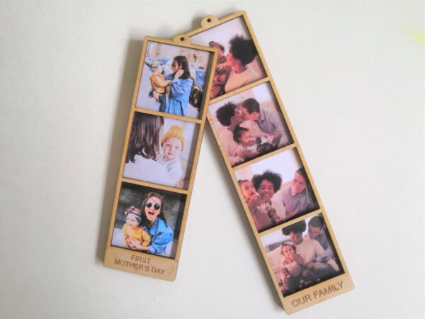 Personalised Wooden Photo Frame with Pictures - Customisable text for any occasion