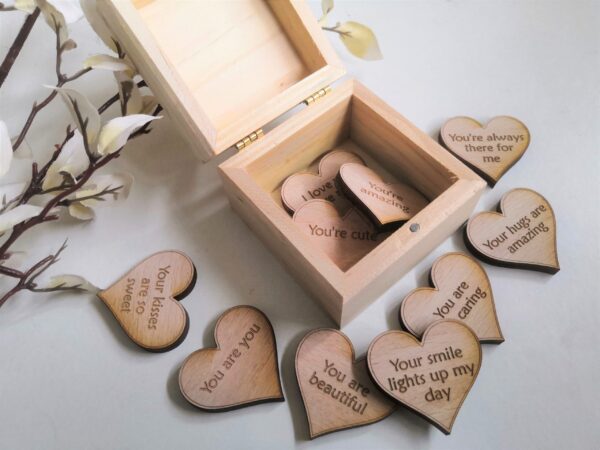 10 Reasons Why I love you/I love you Because with personalised Box and Hearts Included - Image 6
