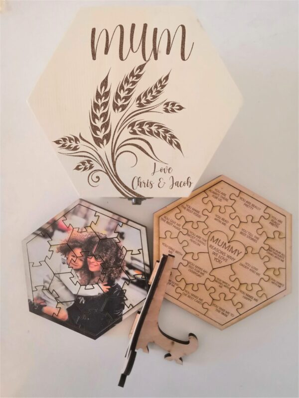 Complete Gift Box Hexagonal Photo Puzzle/Jigsaw - Image 2