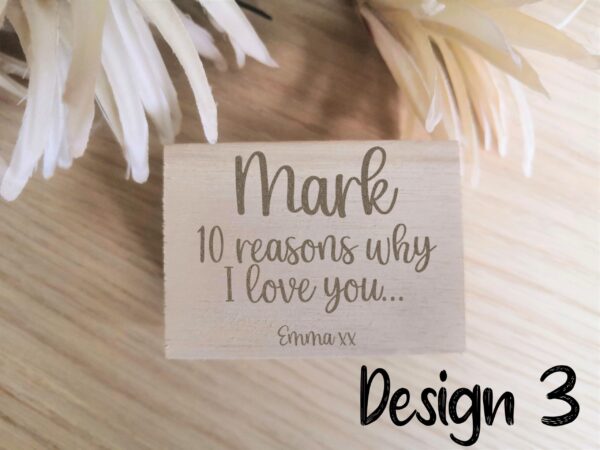 10 Reasons Why I love you/I love you Because with personalised Box and Hearts Included - Image 2