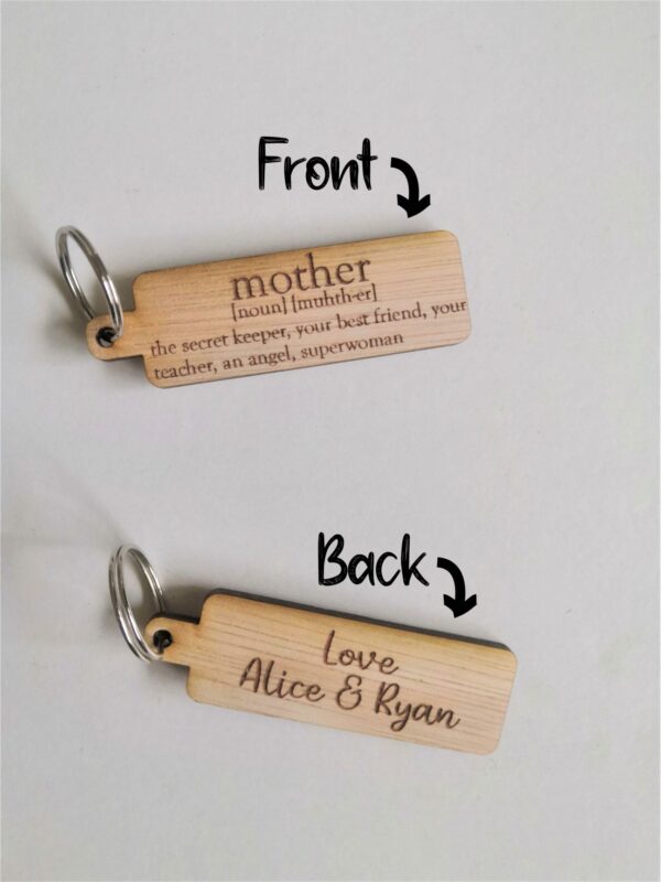 Personalised Wooden Mothers Day Keyring/Keychain / Grandma/ Grandmother - Image 2