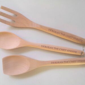 Personalised Wooden Spoon/Fork/Stirrer - Chief Stirrer