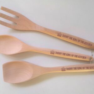 Personalised Wooden Spoon/Fork/Stirrer - King/Queen of the Kitchen