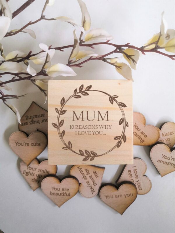 10 Reasons Why I love you/I love you Because with personalised Box and Hearts Included - Image 2