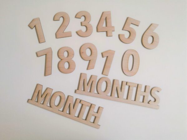 Baby Monthly Milestone Wood Laser Cutouts