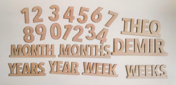 Baby Monthly Milestone Wood Laser Cutouts - Image 4