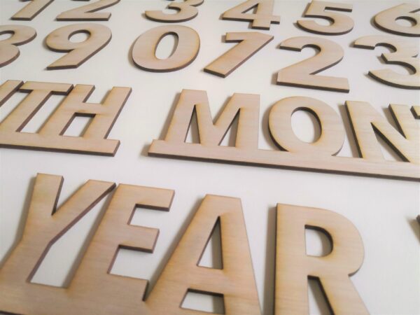 Baby Monthly Milestone Wood Laser Cutouts - Image 3