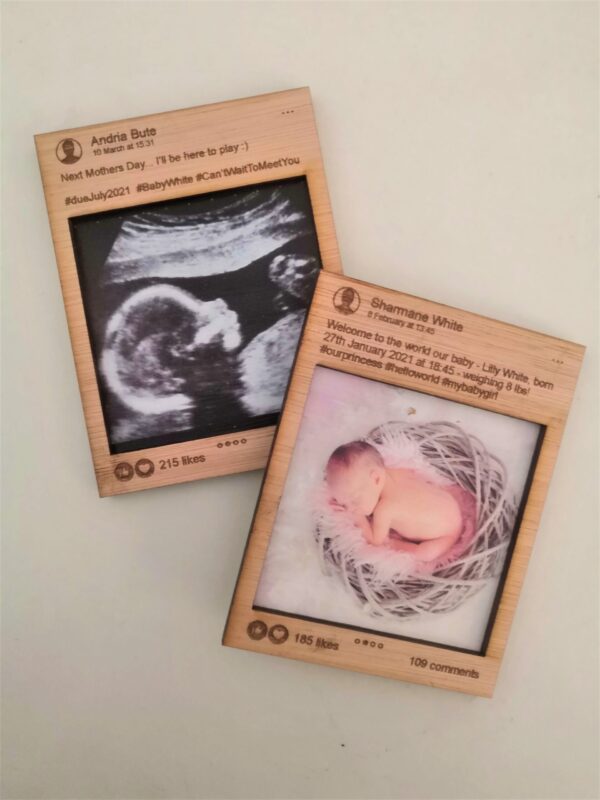 Personalised Wooden Facebook Post Photo Frame/Magnet with Picture - Image 2