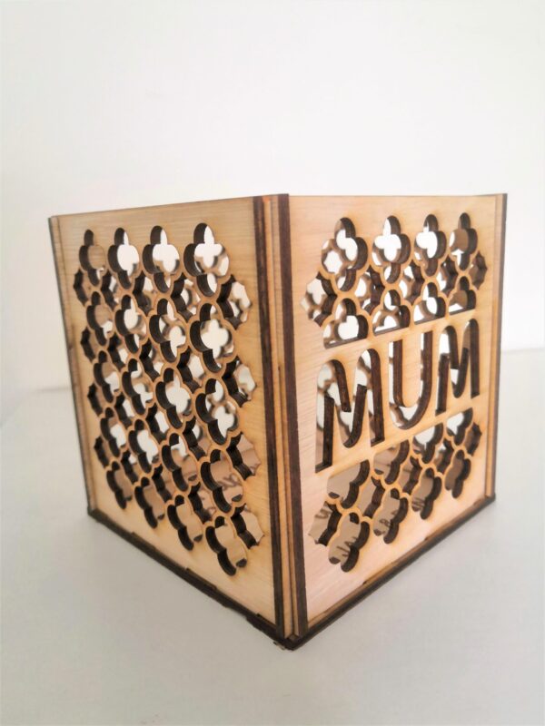 Personalised Mothers Day Wooden Lantern | Rustic Tea Light Holder - MUM - Image 4