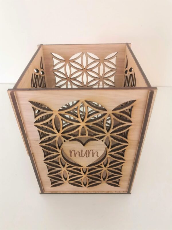 Personalised Mothers Day Wooden Lantern | Rustic Tea Light Holder - Image 6