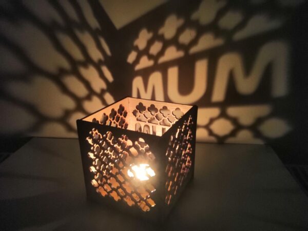 Personalised Mothers Day Wooden Lantern | Rustic Tea Light Holder - MUM - Image 2