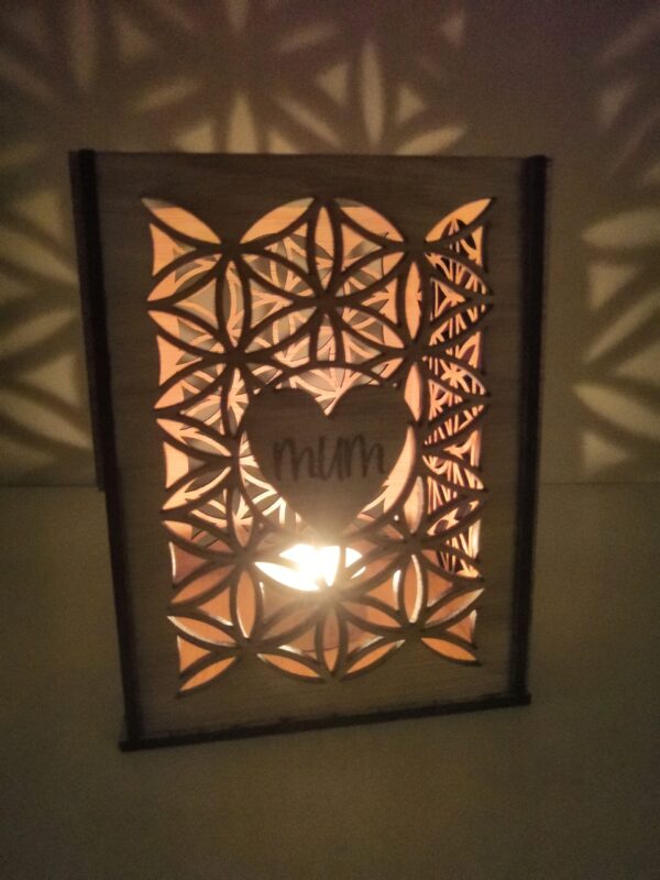 Personalised Mothers Day Wooden Lantern | Rustic Tea Light Holder
