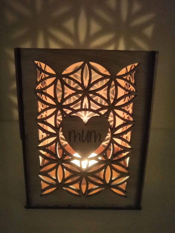 Personalised Mothers Day Wooden Lantern | Rustic Tea Light Holder - Image 8