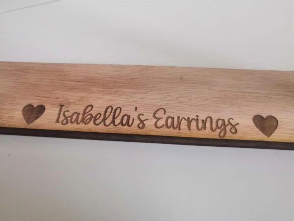 Personalised Wooden Earring Stand - Holds 20 pairs of earrings and bracelets - Image 3