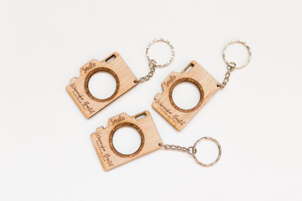 Camera Shaped Keychain with personalised Logo