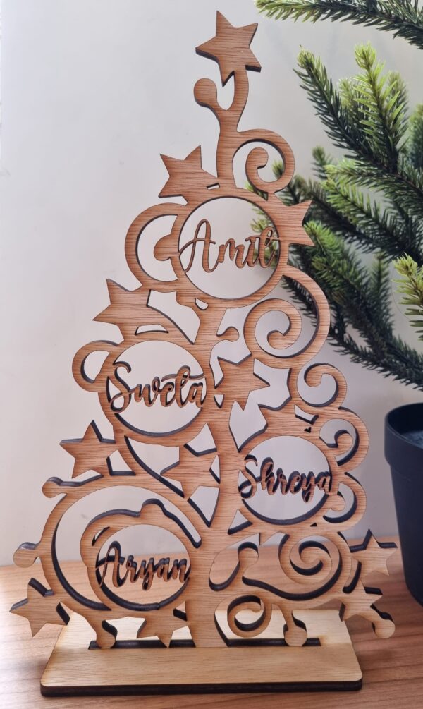 Personalised Wooden Christmas Tree - Family Names - Ornament - Gift - Keepsake - Image 7