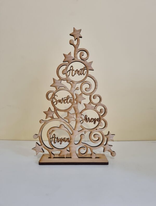 Personalised Wooden Christmas Tree - Family Names - Ornament - Gift - Keepsake