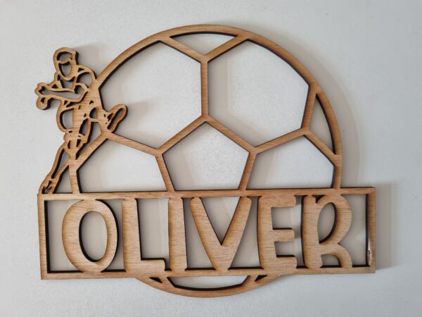 Personalised Children's Football Door Sign/Plaque - Wooden - Gift - Keepsake - Decor