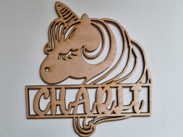 Children's Personalised Unicorn Door Sign/plaque - Wooden - Gift - Keepsake - Decor - Image 2