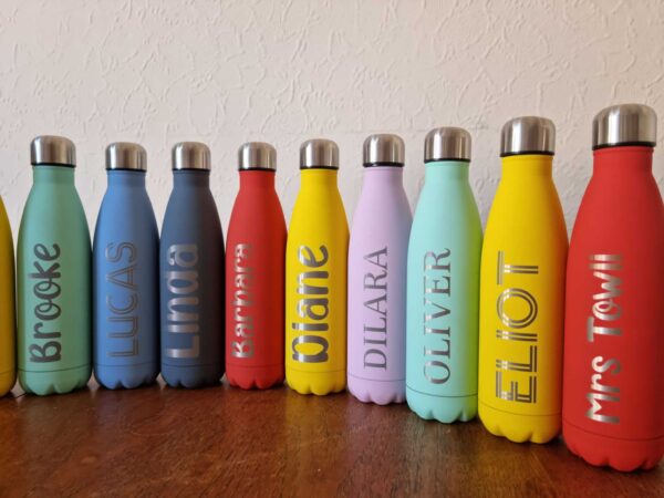 Personalised Stainless Steel, Vacuum Insulated Water Bottle/Flask 500ml. For Him/For Her, Couples Gift, Wedding Gift, Valentines Gift, Gym - Image 5