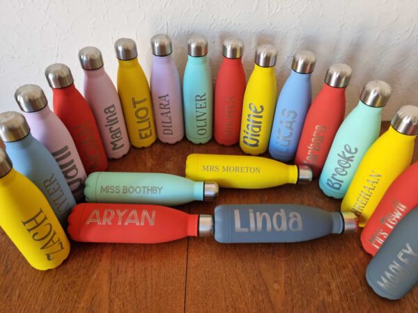 Personalised Stainless Steel, Vacuum Insulated Water Bottle/Flask 500ml. For Him/For Her, Couples Gift, Wedding Gift, Valentines Gift, Gym - Image 3