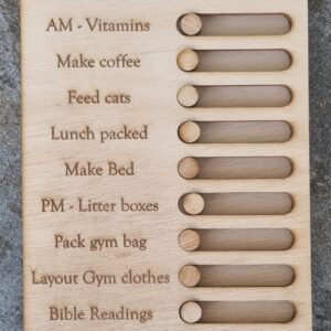 Personalised Wooden Kids Checklist / Routine Board / To Do list / Chores List / Schedule Reminder - Children's Gift, Autism Routine, In/Out - Image 3