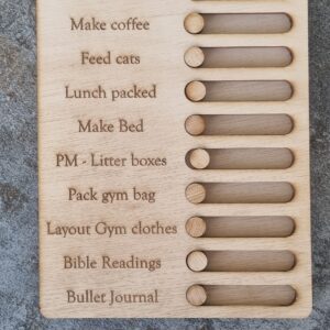 Personalised Wooden Kids Checklist / Routine Board / To Do list / Chores List / Schedule Reminder - Children's Gift, Autism Routine, In/Out - Image 8