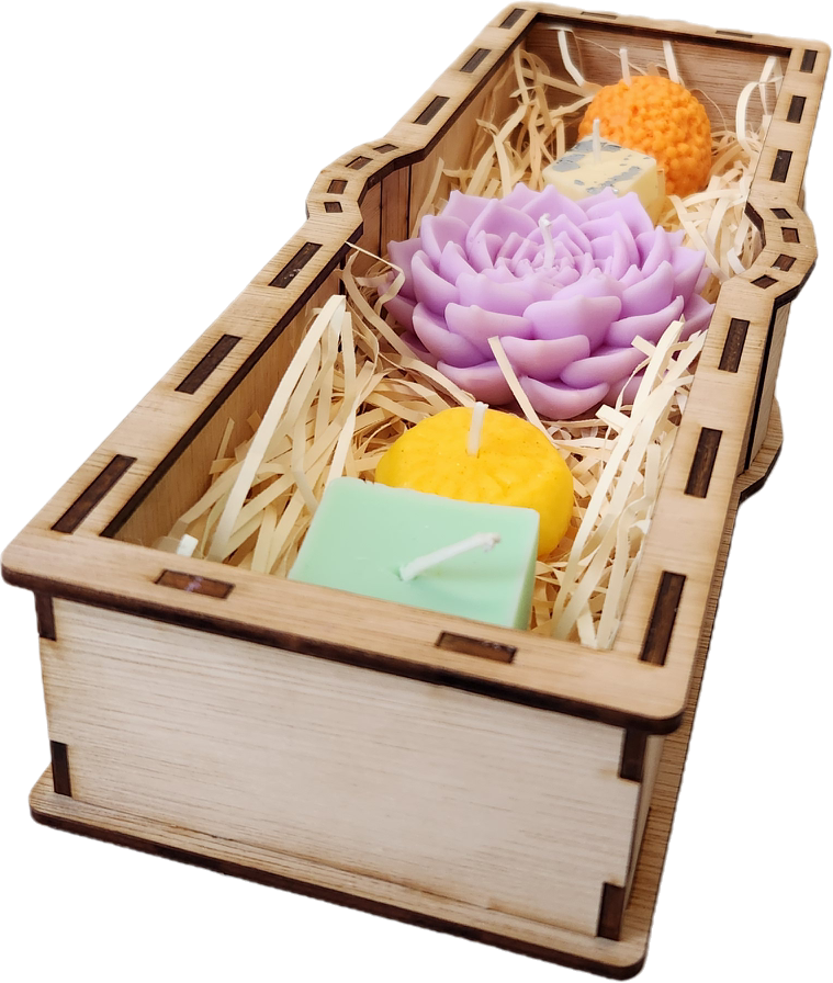 Homemade Mithai Shaped Candles In A Personalised Wooden Box - Image 13