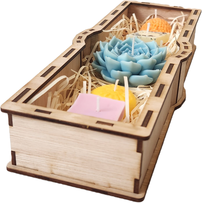 Homemade Mithai Shaped Candles In A Personalised Wooden Box - Image 7